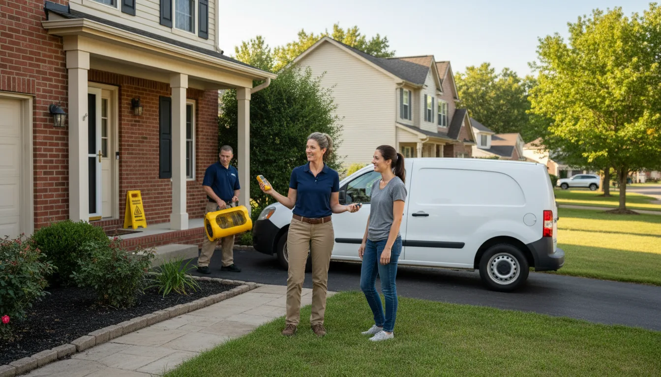 Residential water damage restoration in Chatham, IL